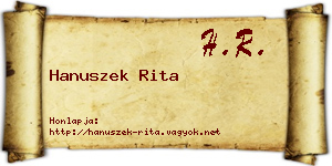 Hanuszek Rita névjegykártya